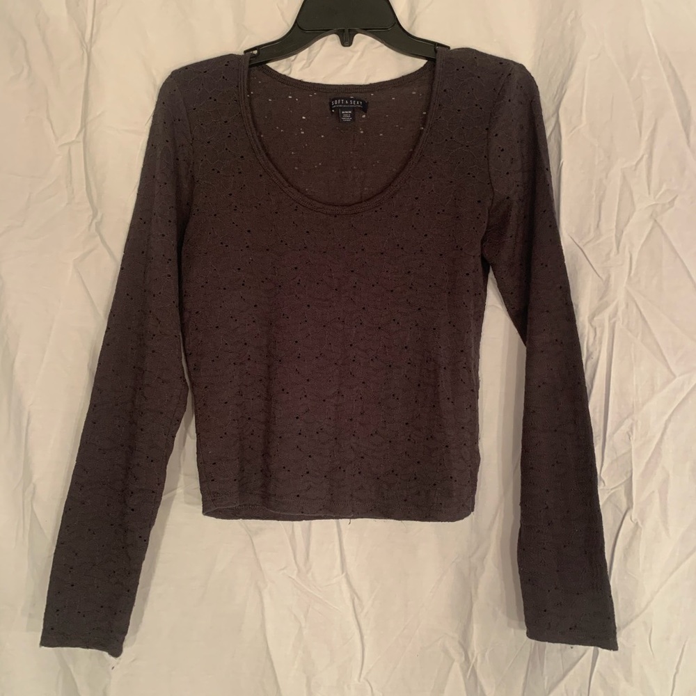 Grey, long sleeve shirt